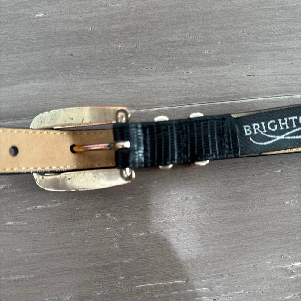 NWOT Brighton croc western festival leather black belt size Medium